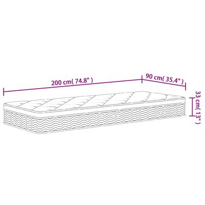 vidaXL Matratze Taschenfederkern Medium Plus 90x200 cm