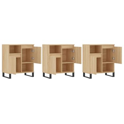 vidaXL Sideboards 3 Stk. Sonoma-Eiche Holzwerkstoff