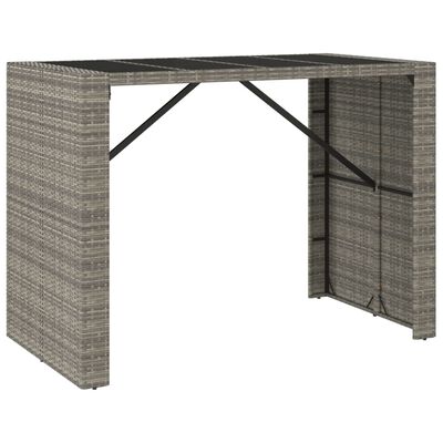 vidaXL 7-tlg. Gartenbar-Set Grau Poly Rattan & Massivholz Akazie