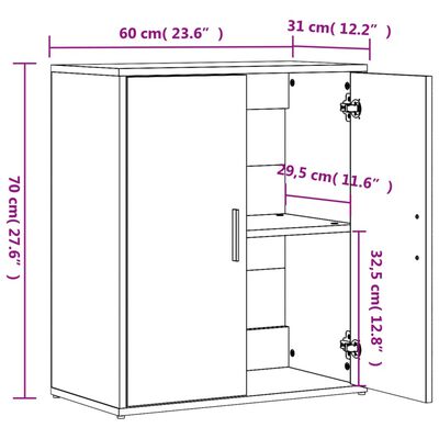 vidaXL Sideboards 2 Stk. Räuchereiche 60x31x70 cm Holzwerkstoff