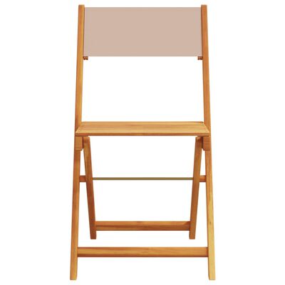 vidaXL 3-tlg. Bistro-Set Taupe Stoff und Massivholz