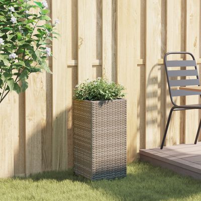 vidaXL Pflanzkübel Grau 30x30x60 cm Poly Rattan