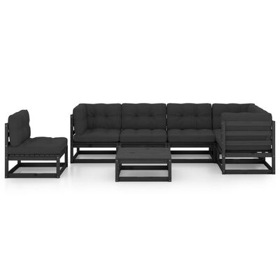 vidaXL 7-tlg. Garten-Lounge-Set mit Kissen Massivholz Kiefer