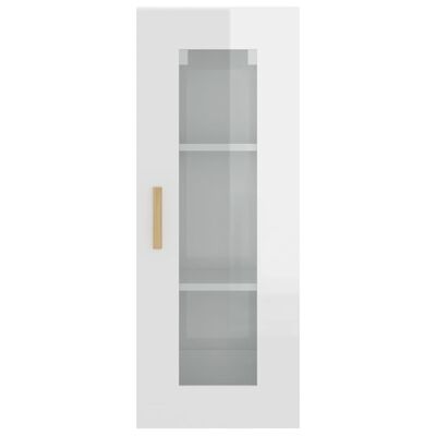 vidaXL Hängeschrank Hochglanz-Weiß 34,5x34x90 cm