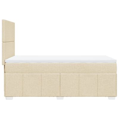 vidaXL Boxspringbett mit Matratze Creme 80x200 cm Stoff