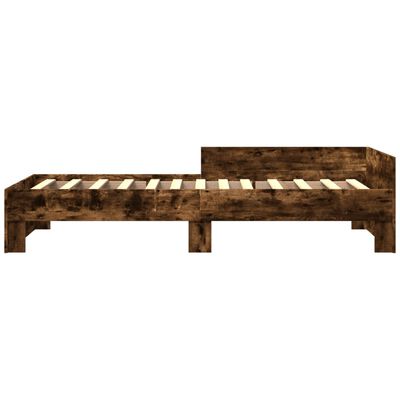 vidaXL Bettgestell ohne Matratze Räuchereiche 100x200 cm Holzwerkstoff