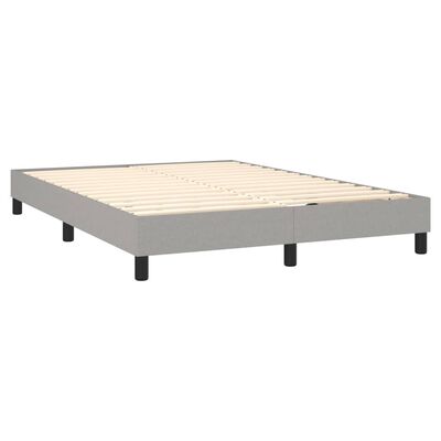 vidaXL Boxspringbett mit Matratze Hellgrau 140x200 cm Stoff