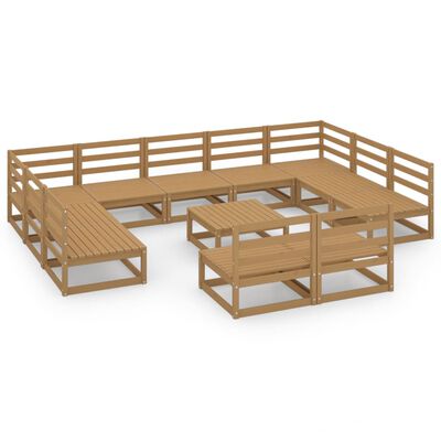 vidaXL 12-tlg. Garten-Lounge-Set Massivholz Kiefer