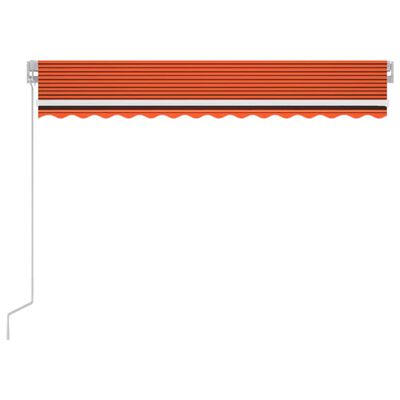 vidaXL Markise Manuell Einziehbar mit LED 350x250 cm Orange Braun