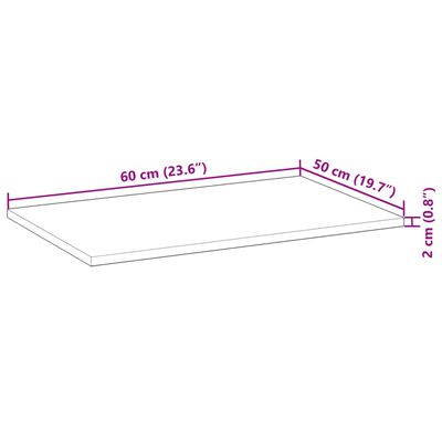 vidaXL Schreibtischplatte Ölbeschichtung 60x50x2 cm Massivholz Akazie