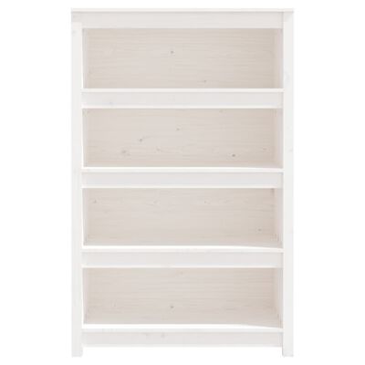 vidaXL Bücherregal Weiß 80x35x126 cm Massivholz Kiefer