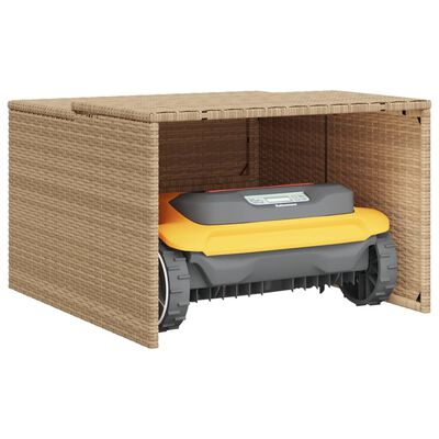 vidaXL Mähroboter-Garage Beige 86x90x52/57 cm Poly Rattan