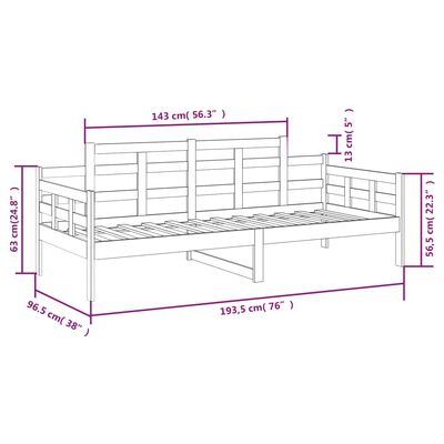 vidaXL Tagesbett Massivholz Kiefer 90x190 cm