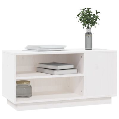 vidaXL TV-Schrank Weiß 80x35x40,5 cm Massivholz Kiefer