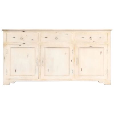 vidaXL Sideboard Weiß 160x40x80 cm Massivholz Mango