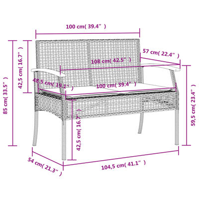 vidaXL 3-tlg. Garten-Essgruppe mit Kissen Beige Poly Rattan