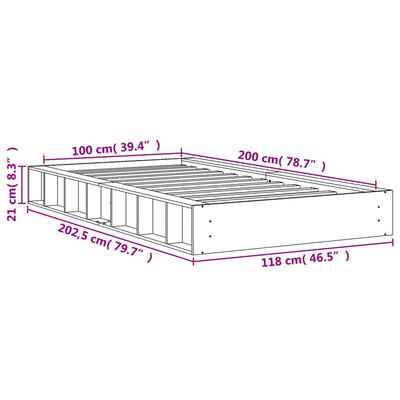 vidaXL Massivholzbett Wachsbraun 100x200 cm Kiefer