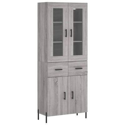 vidaXL Highboard Grau Sonoma 69,5x34x180 cm Holzwerkstoff