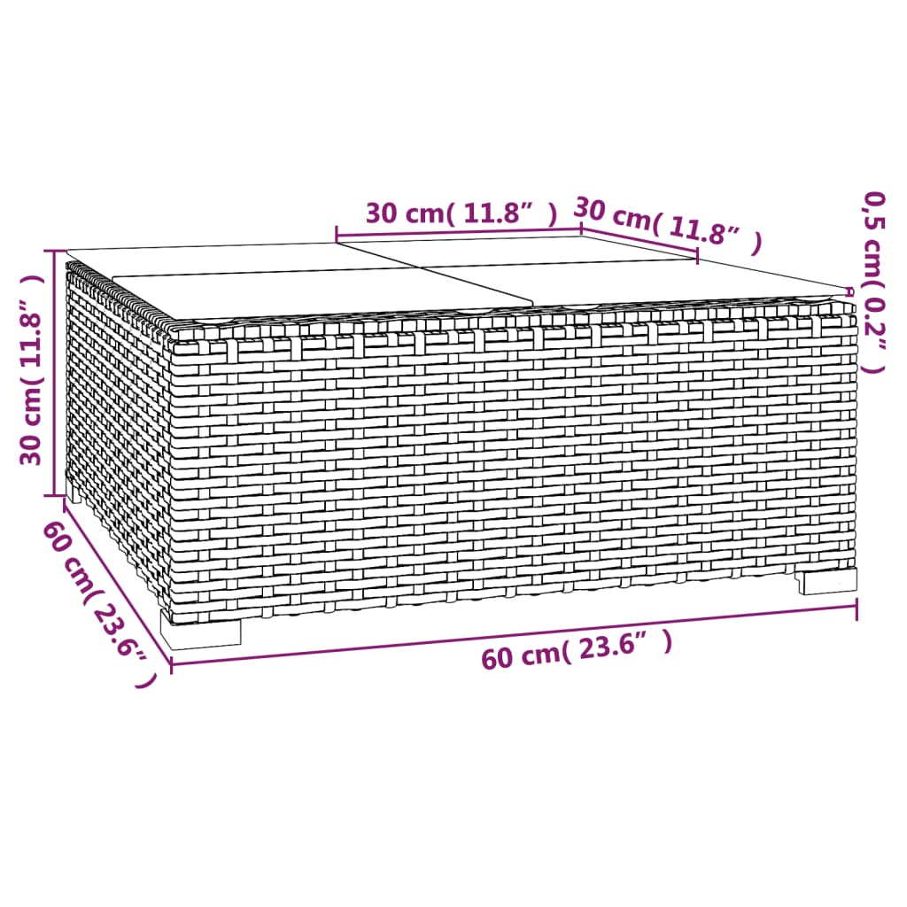 vidaXL 13-tlg. Garten-Lounge-Set mit Kissen Grau Poly Rattan