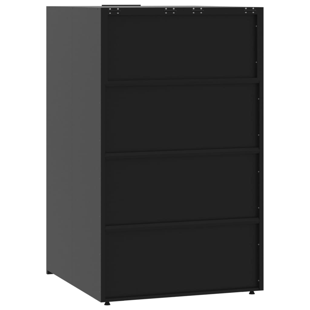 vidaXL Mülltonnenbox für 6 Tonnen Schwarz 414x79x117 cm Stahl