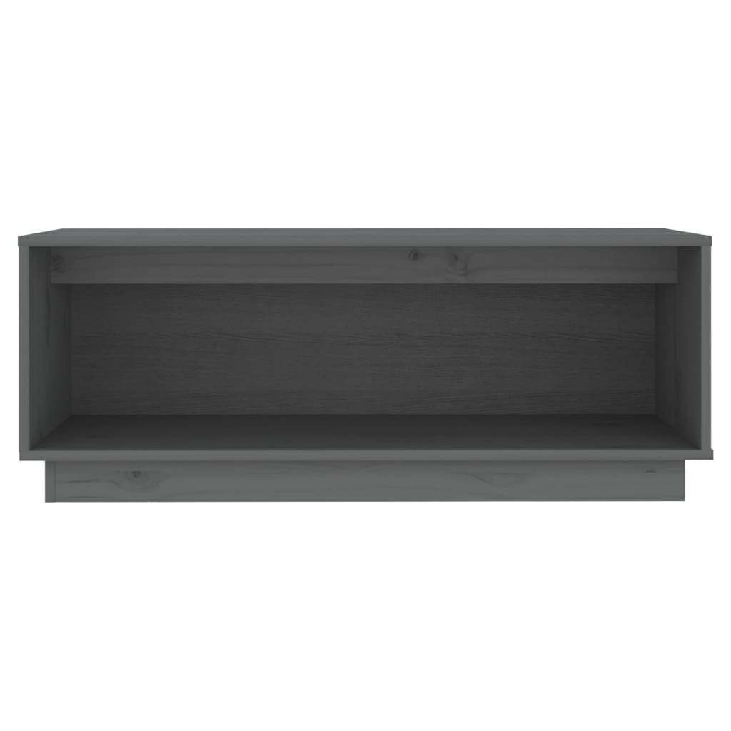 vidaXL TV-Schrank Grau 90x35x35 cm Massivholz Kiefer