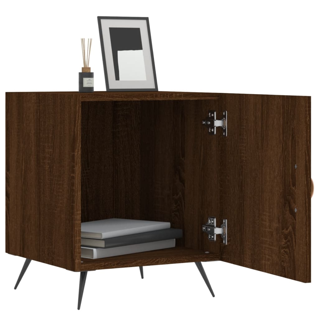 vidaXL Nachttische 2 Stk. Braun Eichen-Optik 40x40x50 cm Holzwerkstoff