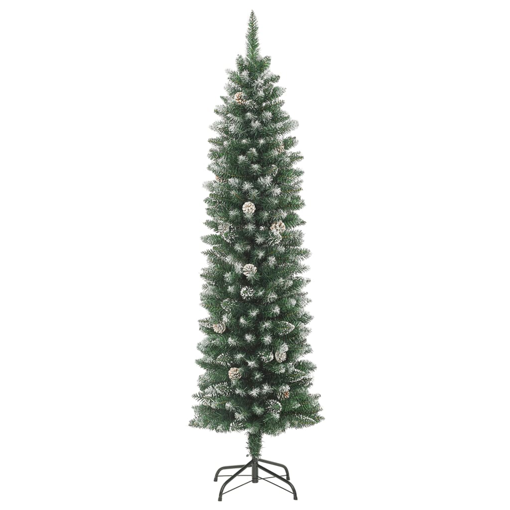 vidaXL Künstlicher Weihnachtsbaum mit Ständer Schlank 150 cm PVC