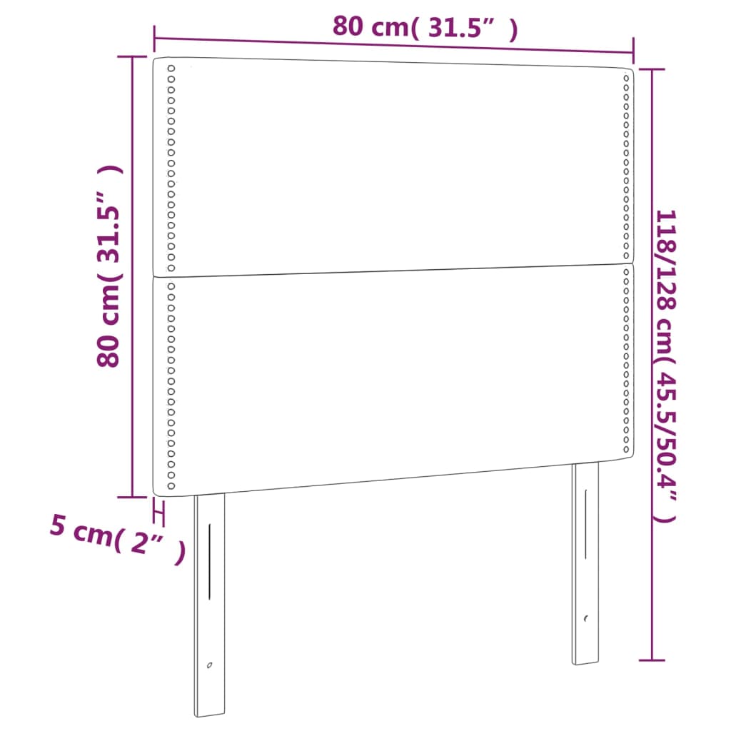 vidaXL Kopfteile 2 Stk. Schwarz 80x5x78/88 cm Kunstleder