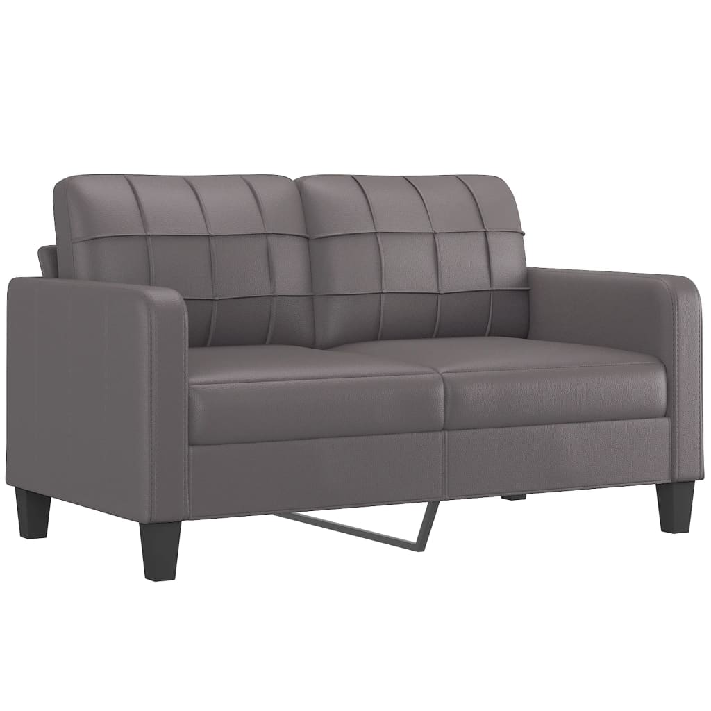 vidaXL 2-Sitzer-Sofa Grau 140 cm Kunstleder