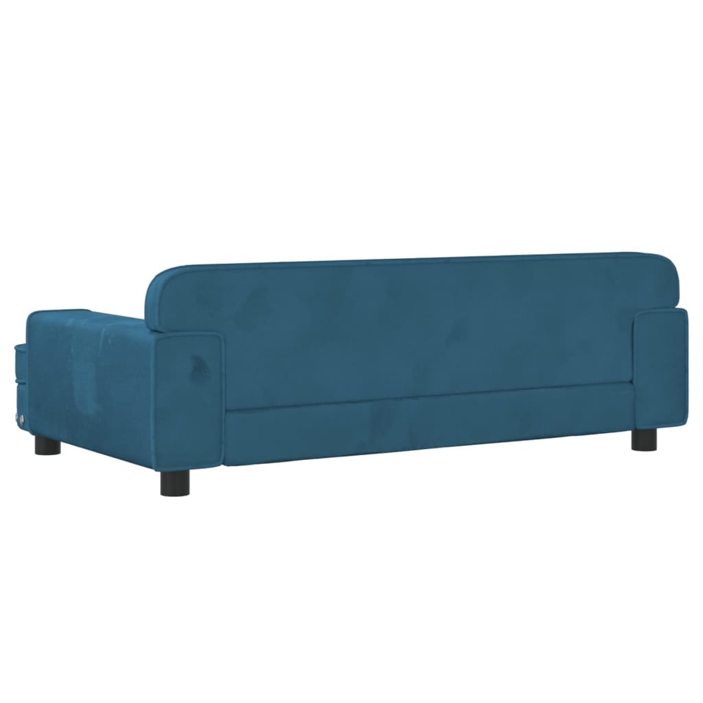 vidaXL Kindersofa Blau 90x53x30 cm Samt