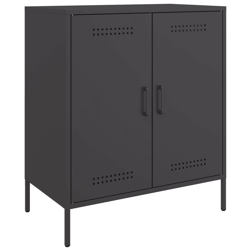 vidaXL Sideboard Schwarz 68x39x79 cm Stahl