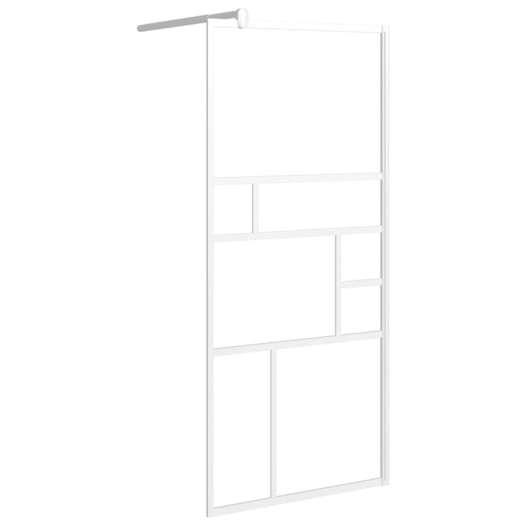 vidaXL Duschwand mit Ablage für Walk-In-Dusche Weiß 90x195 cm ESG