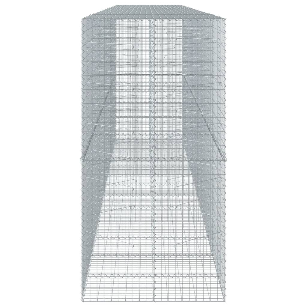 vidaXL Gabione mit Deckel 650x100x200 cm Verzinktes Eisen