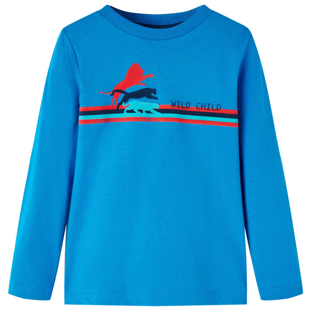 Kinder-Langarmshirt Kobaltblau 140