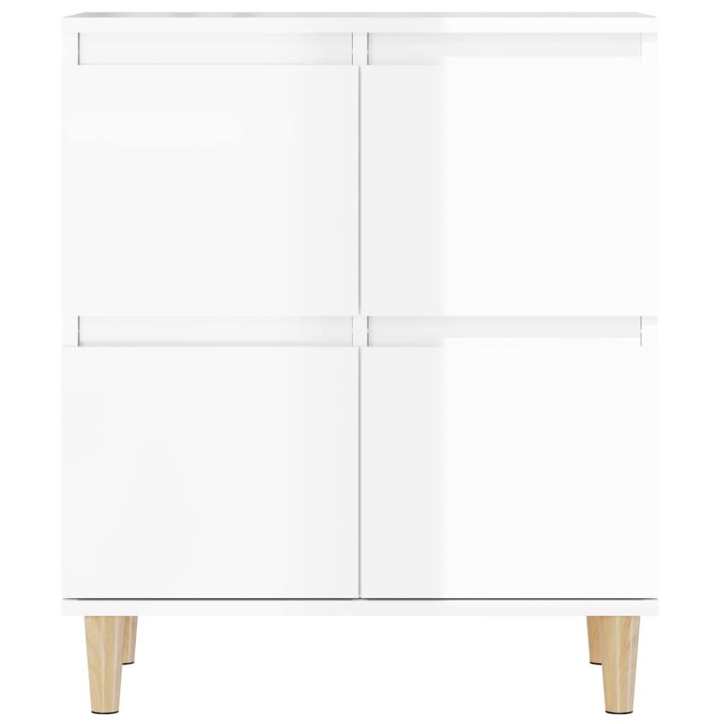 vidaXL Sideboards 3 Stk. Hochglanz-Weiß 60x35x70 cm Holzwerkstoff