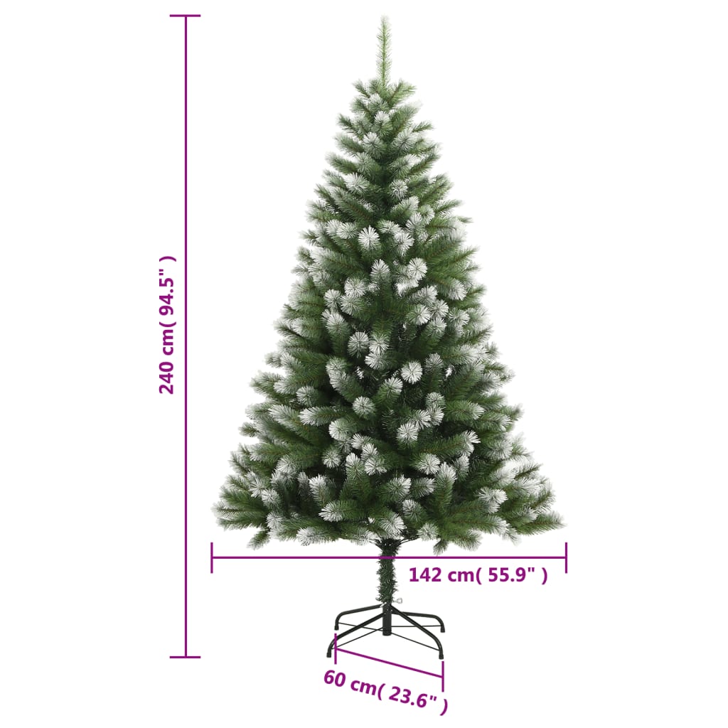 vidaXL Künstlicher Weihnachtsbaum Klappbar Beschneit 240 cm