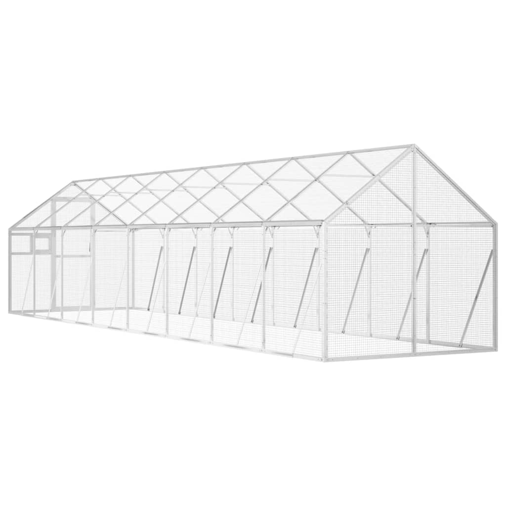 vidaXL Voliere Silbern 1,79x8x1,85 m Aluminium