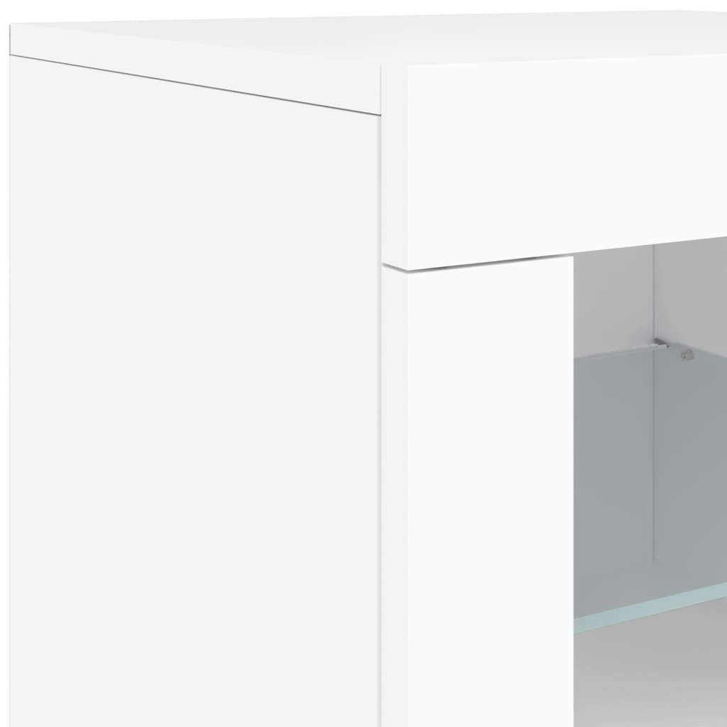 vidaXL Sideboard mit LED-Leuchten Weiß 283x37x67 cm