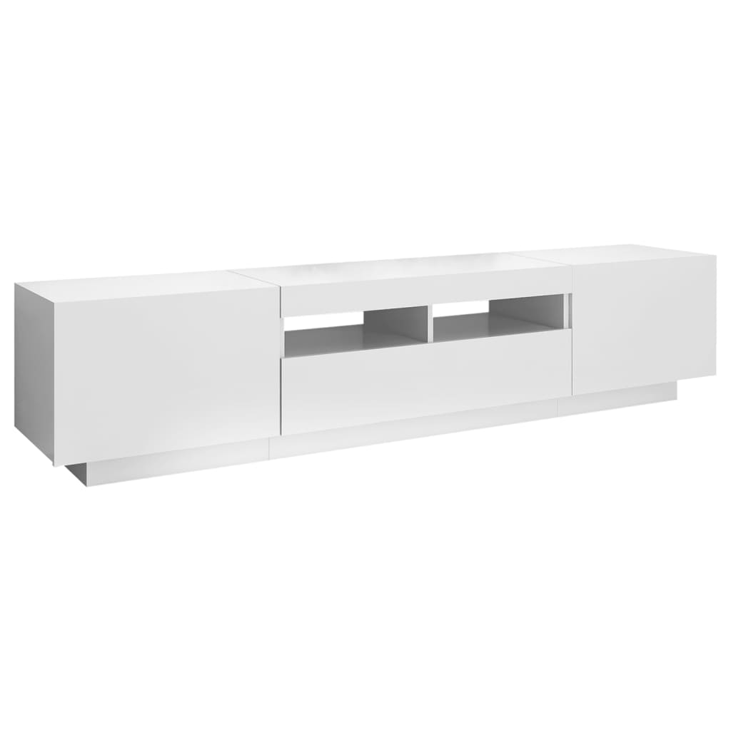 vidaXL TV-Schrank mit LED-Leuchten Weiß 180x35x40 cm