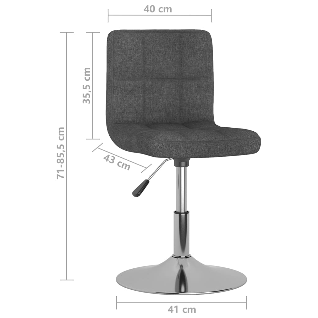 vidaXL Esszimmerstühle 4 Stk. Drehbar Dunkelgrau Stoff