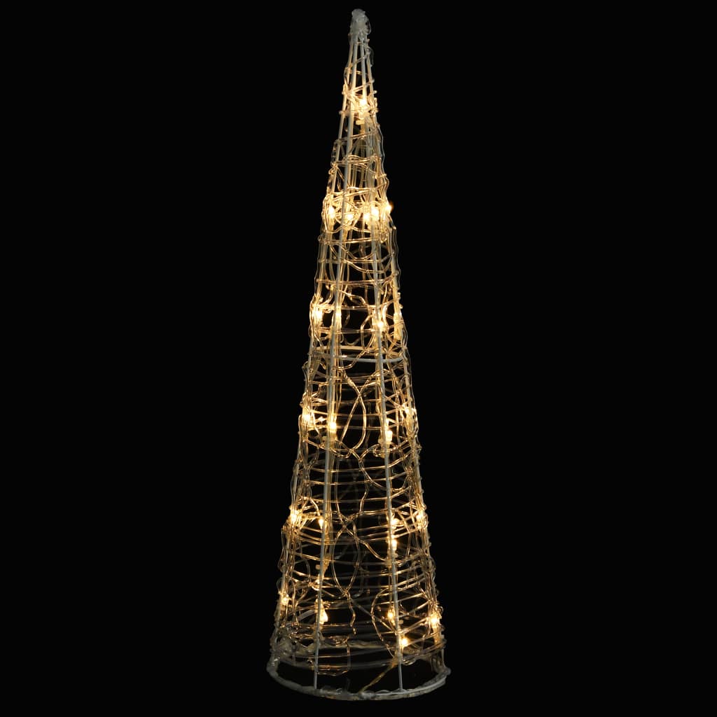 vidaXL LED-Kegel Warmweiß Acryl Pyramide 60 Weihnachtsdeko cm