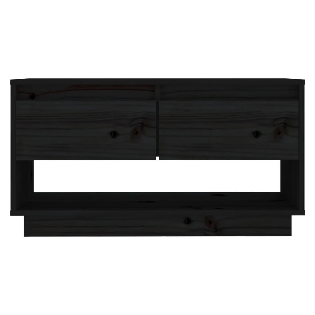 vidaXL TV-Schrank Schwarz 74x34x40 cm Massivholz Kiefer