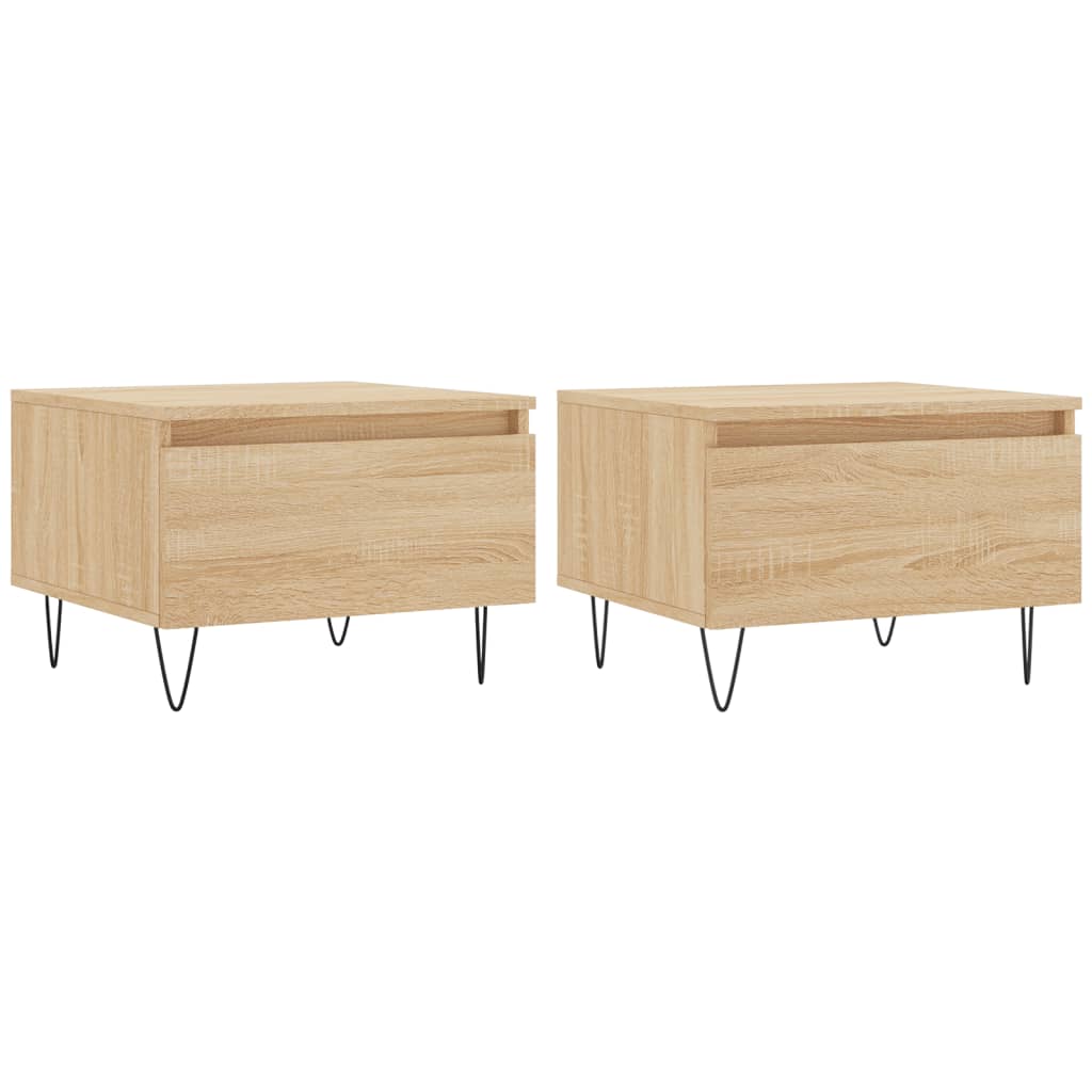 vidaXL Couchtische 2 Stk. Sonoma-Eiche 50x46x35 cm Holzwerkstoff