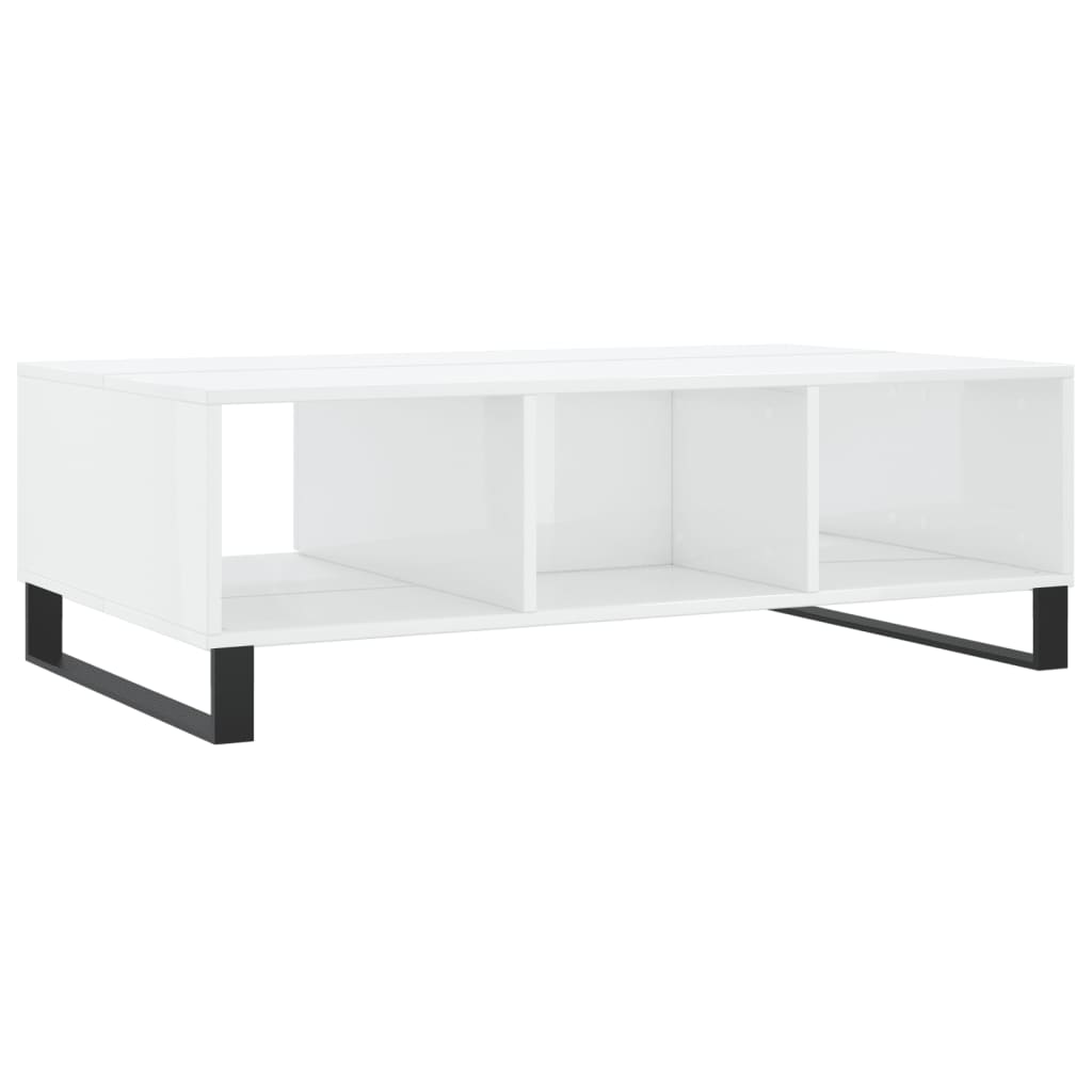 vidaXL Couchtisch Hochglanz-Weiß 104x60x35 cm Holzwerkstoff