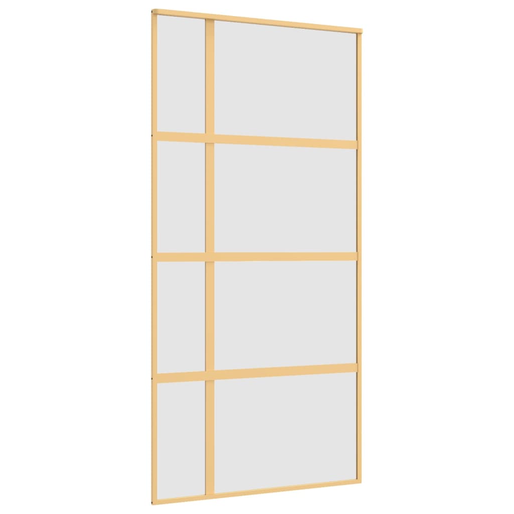 vidaXL Schiebetür Golden 102,5x205 cm Matt ESG-Glas und Aluminium