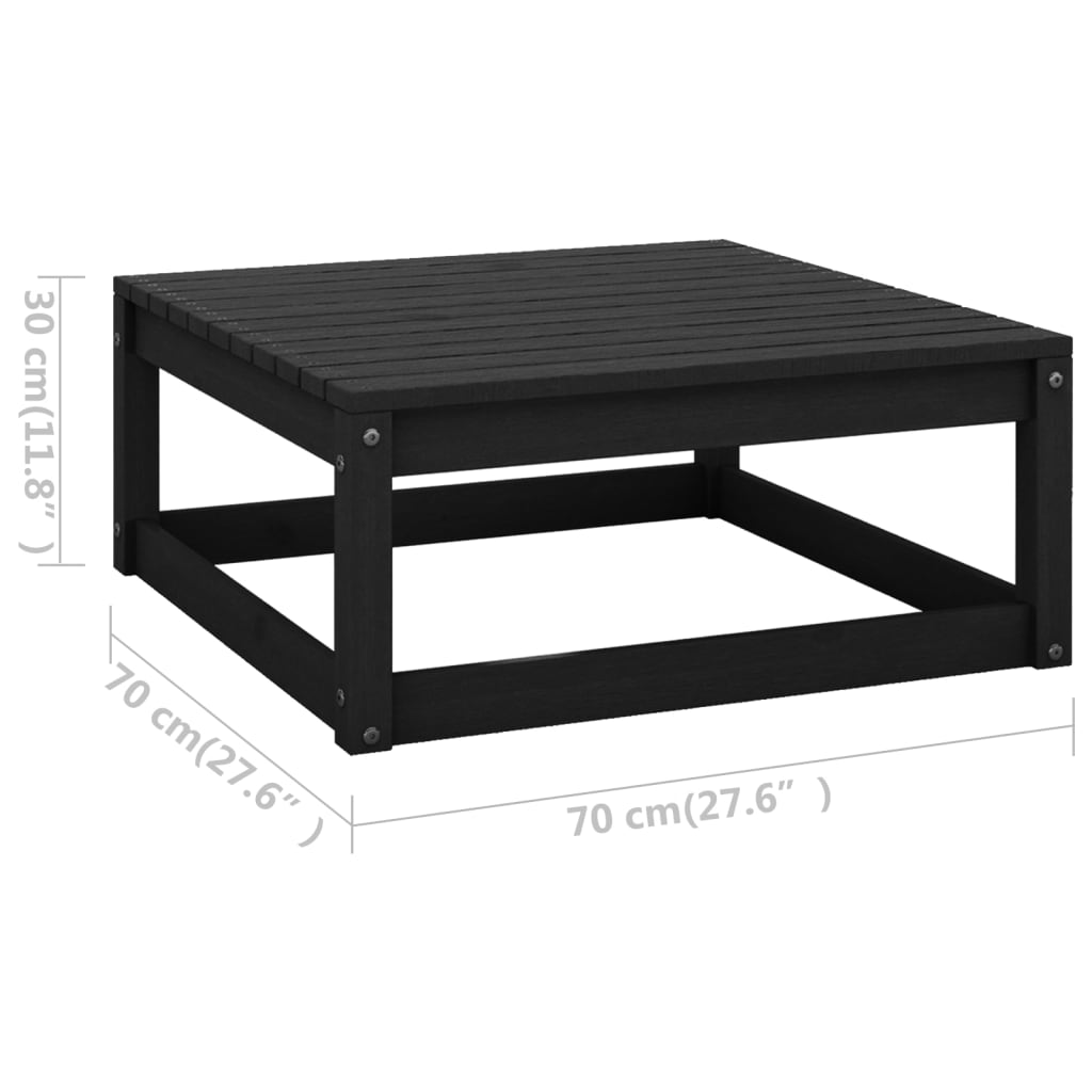 vidaXL 12-tlg. Garten-Lounge-Set mit Kissen Schwarz Massivholz Kiefer