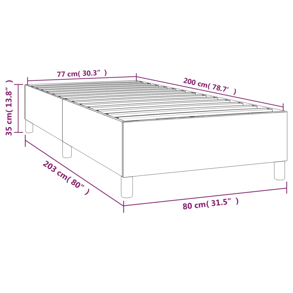 vidaXL Bettgestell Dunkelgrau 80x200 cm Samt