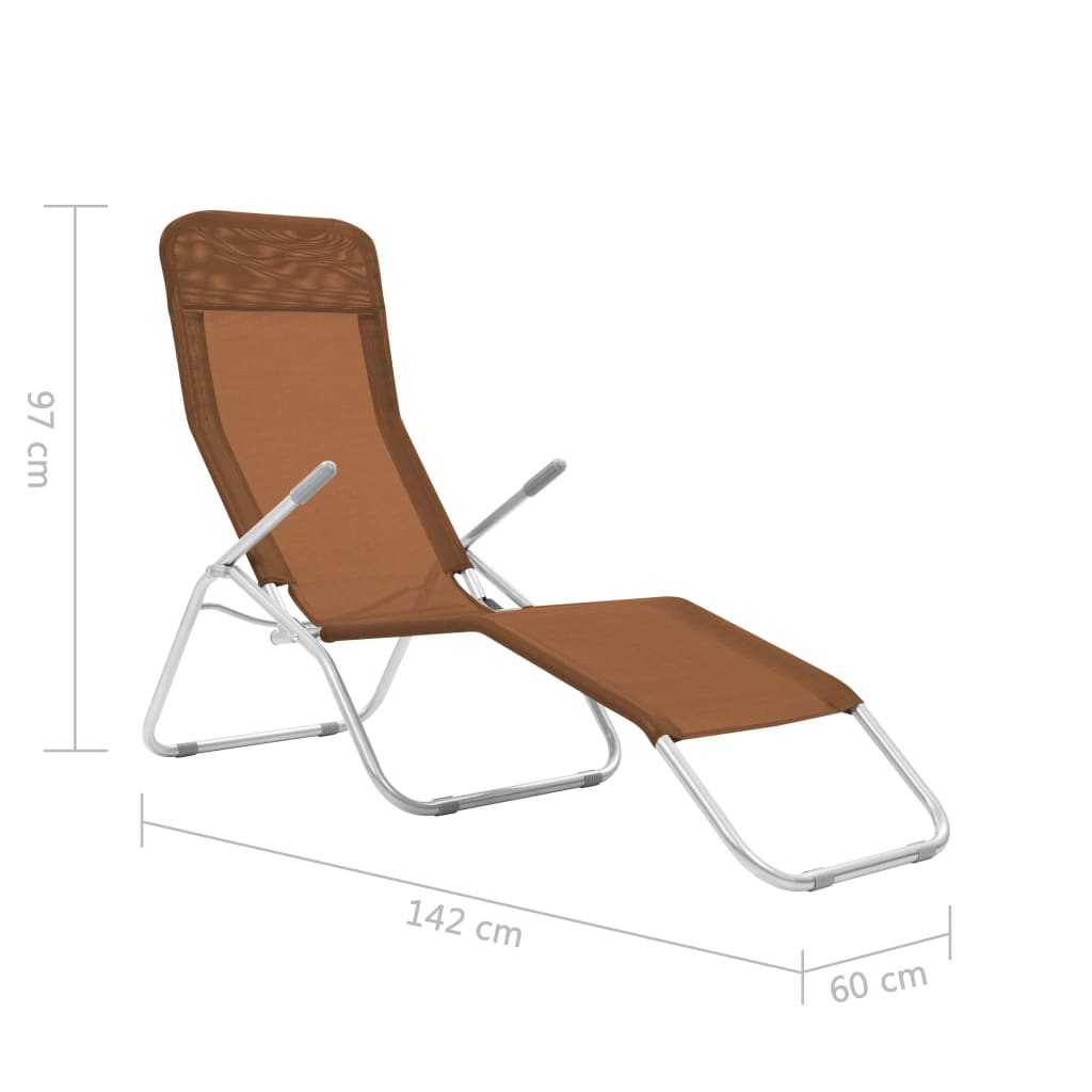 vidaXL Klappliegen 2 Stk. Textilene Taupe