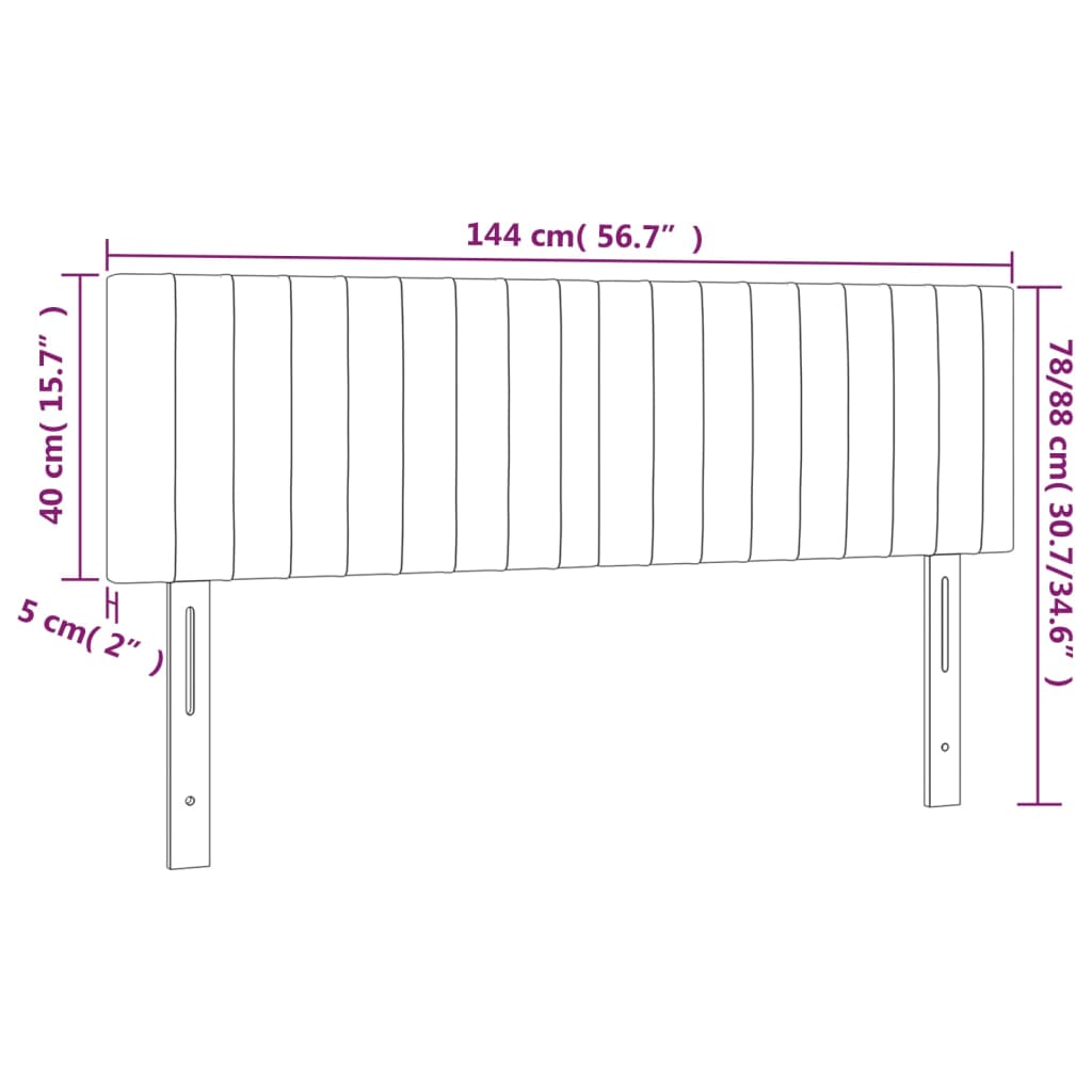 vidaXL Kopfteile 2 Stk. Hellgrau 72x5x78/88 cm Stoff