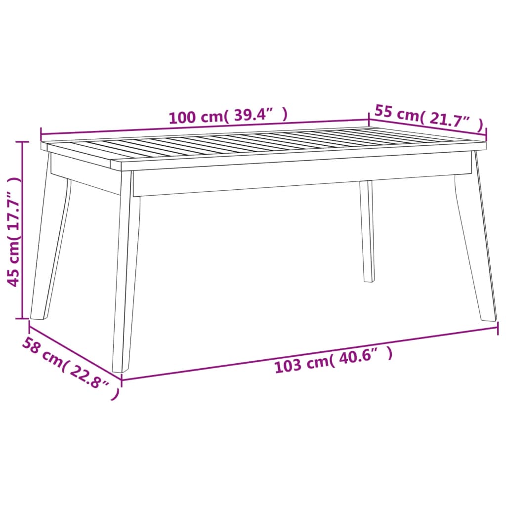 vidaXL 4-tlg. Garten-Lounge-Set mit Kissen Massivholz Akazie